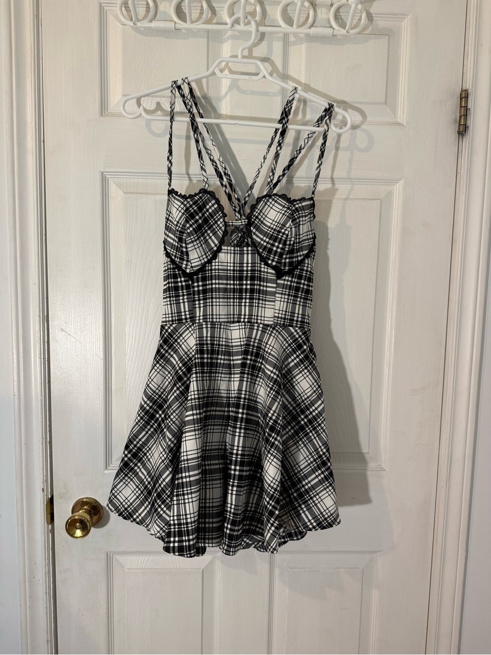 Urban Outfitters Black & White Plaid Romper